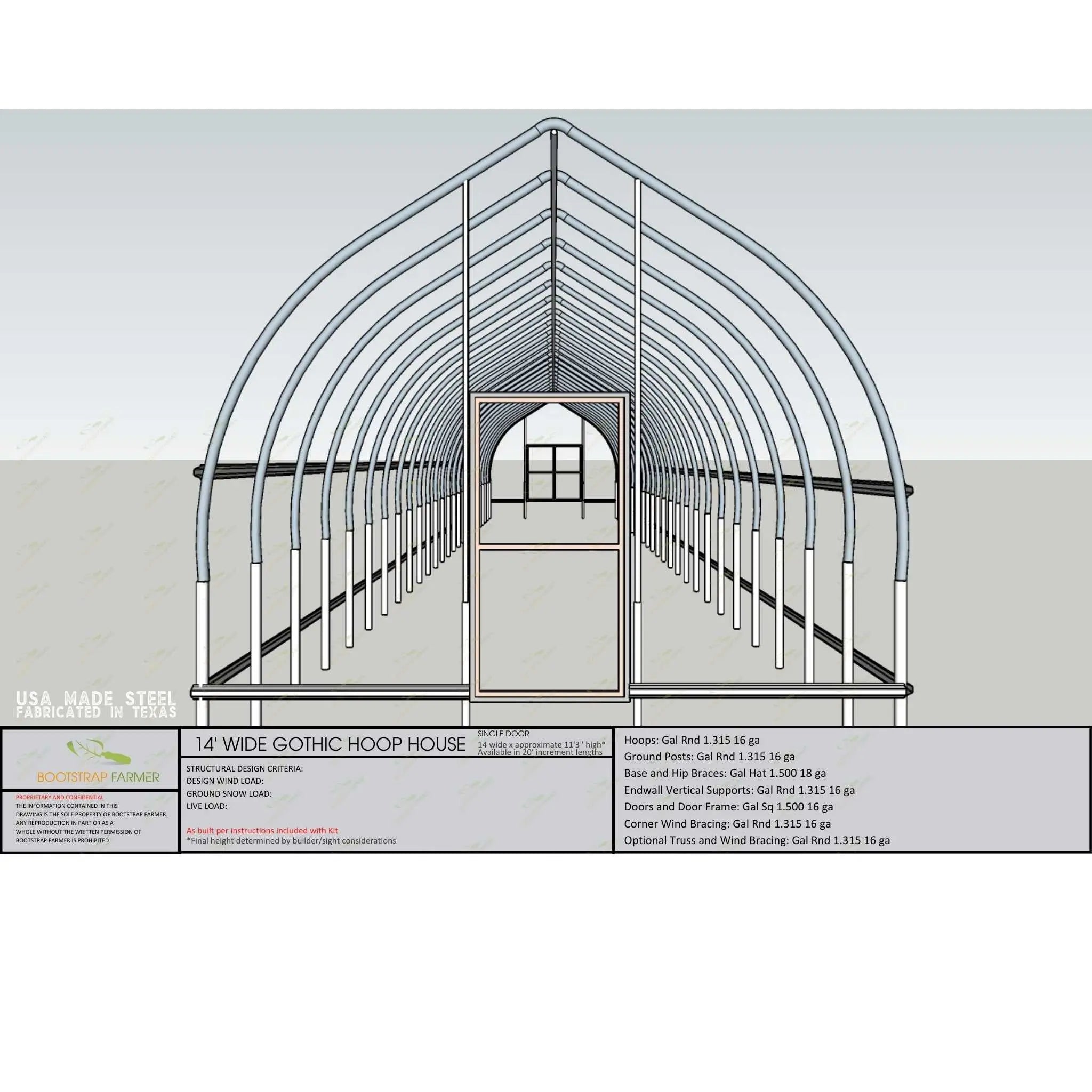 Gothic All-Metal High Tunnel Kit
