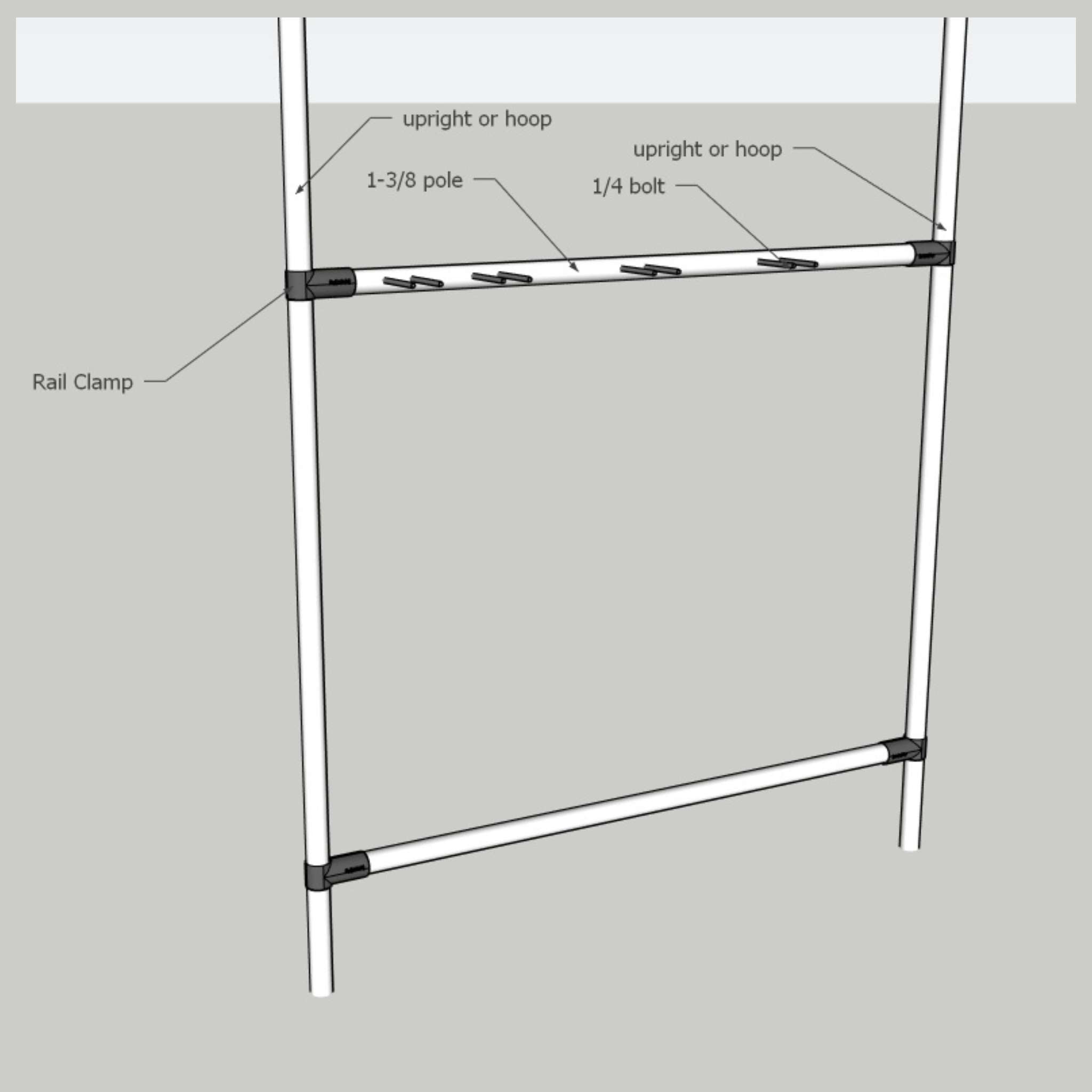 DIY Garden Tool Organizer Kit – For 1 ⅜" Fence Rail Pipe