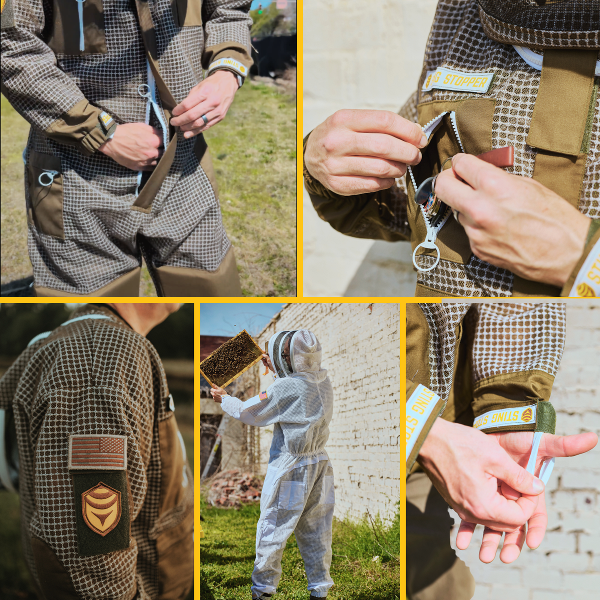 Sting Stopper Professional Ventilated Beekeeping Suit - Olive Green