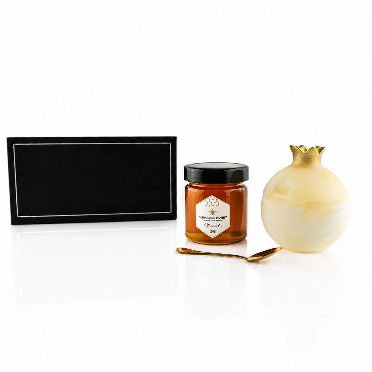 Gourmet Honey & Resin Honey Dish Pomegranate Gift Set