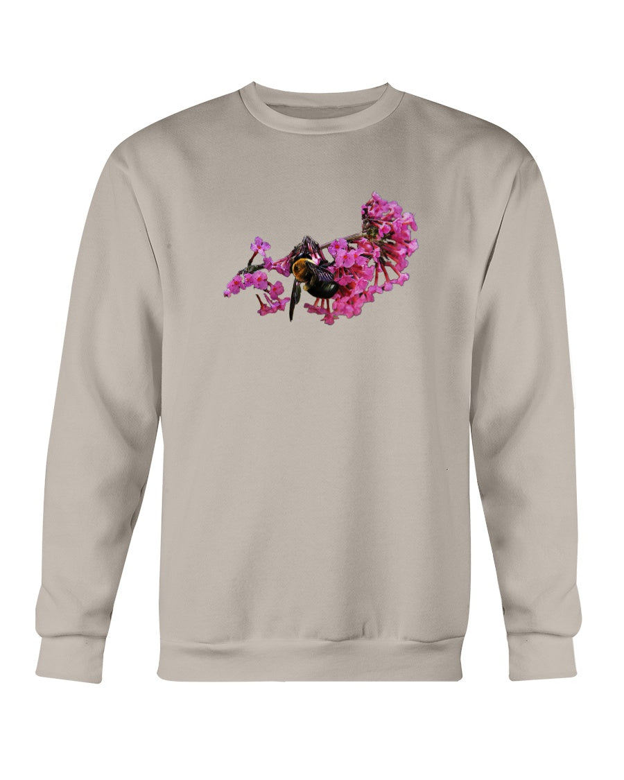 Bee and Butterfly Habitat Fund, Bee Pollinating Graphic, Moss Apparel, Crewneck Sweatshirt