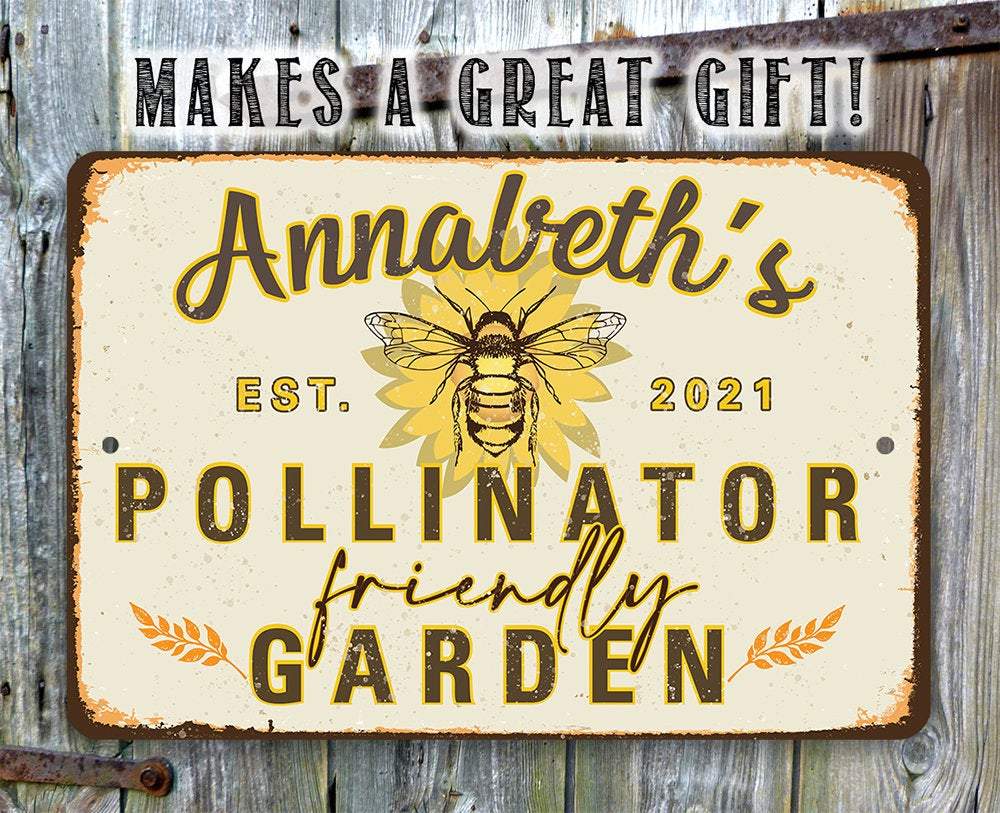 Personalized - Pollinator Friendly - Metal Sign