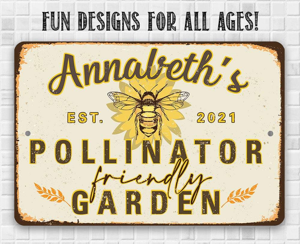 Personalized - Pollinator Friendly - Metal Sign