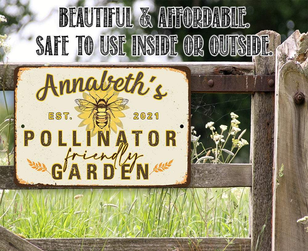 Personalized - Pollinator Friendly - Metal Sign