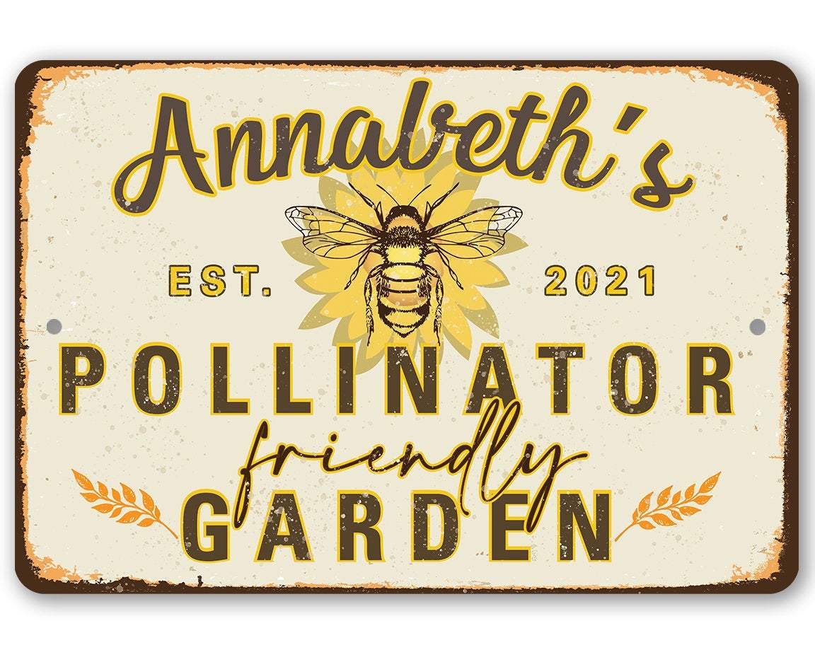 Personalized - Pollinator Friendly - Metal Sign