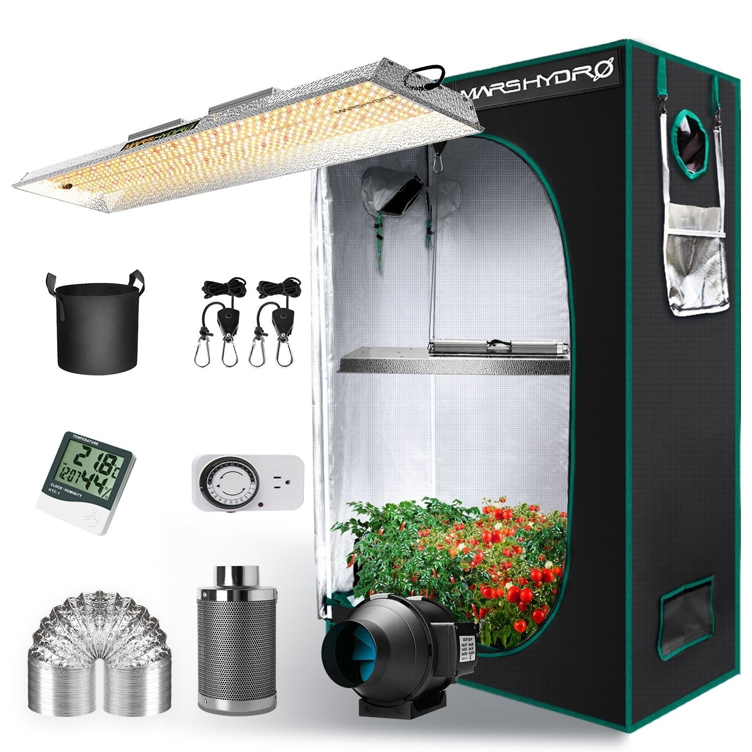 Mars Hydro Tsl 2000 Led Grow Light + 2'x4' Indoor Tent Kits Combo Carbon Filter