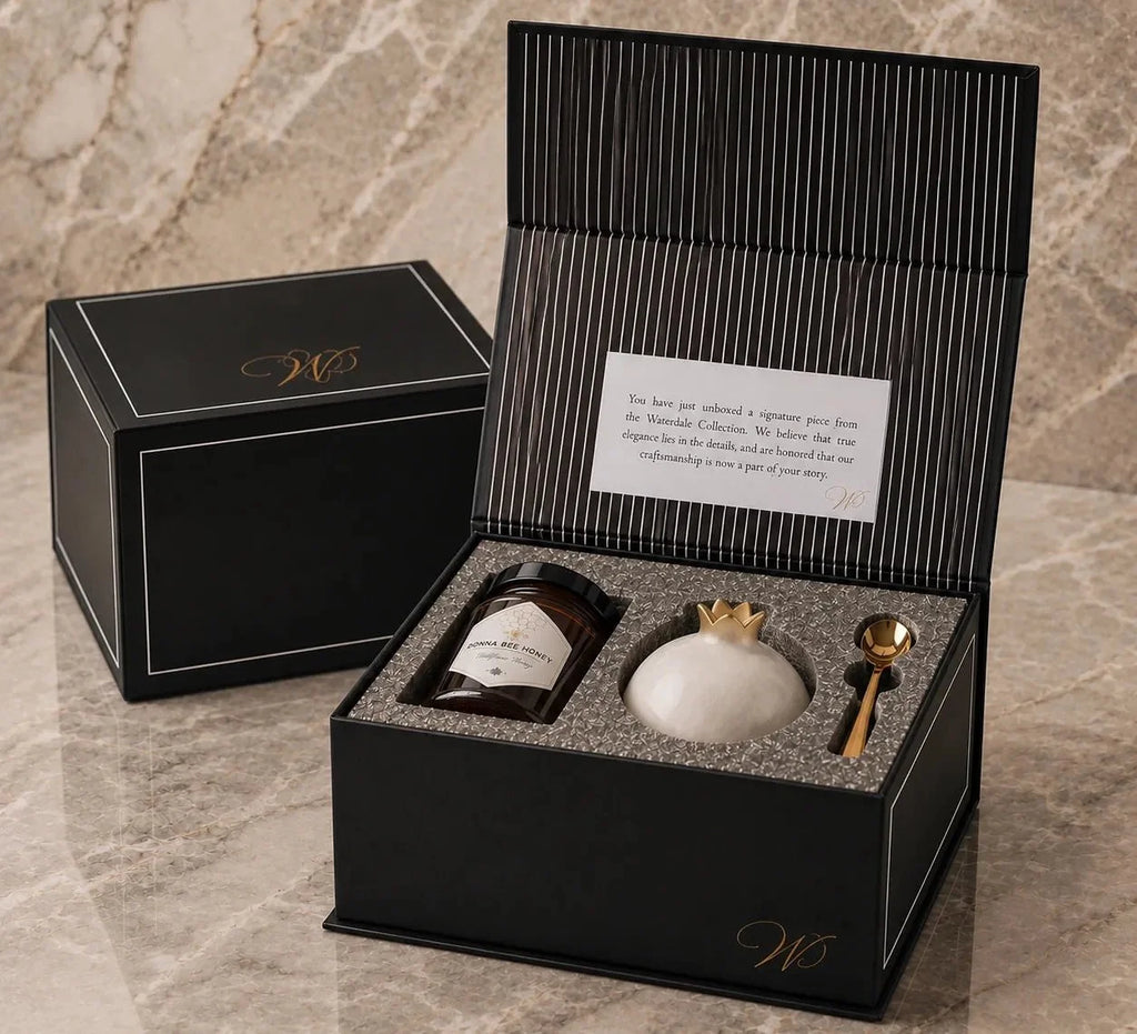 Gourmet Honey & Resin Honey Dish Pomegranate Gift Set