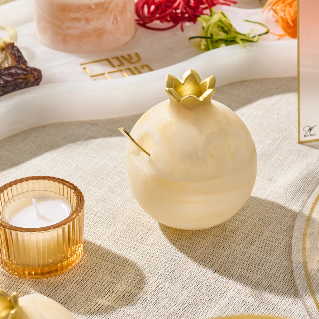 Gourmet Honey & Resin Honey Dish Pomegranate Gift Set